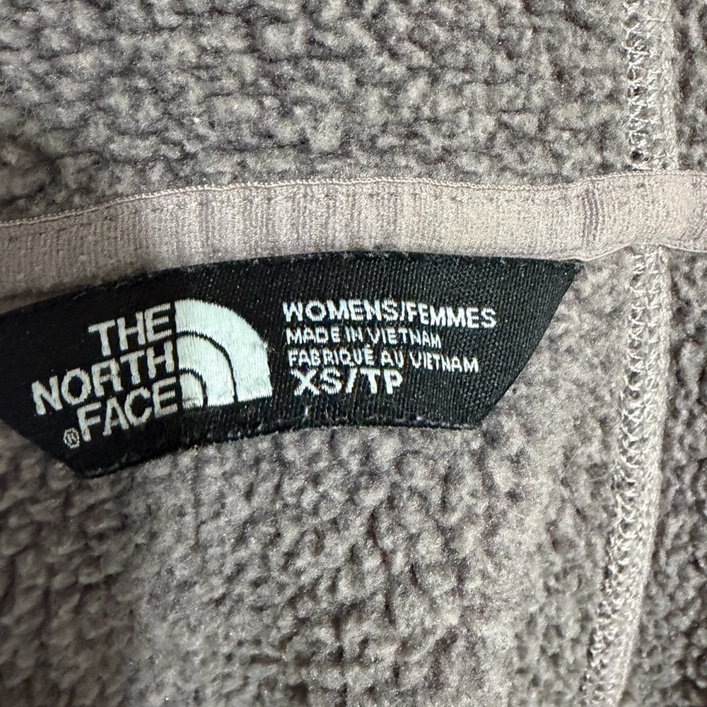 North Face Gray Full-Zip Hooded Fleece Jacket - Picture 5 of 5
